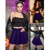 imageZeagoo Womens Skirt Basic Mini Skater Skirt 2025 Fall Skirts Stretchable High Waist ALine Dance SkirtsPurple