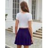 imageZeagoo Womens Skirt Basic Mini Skater Skirt 2025 Fall Skirts Stretchable High Waist ALine Dance SkirtsPurple