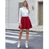 imageZeagoo Womens Skirt Basic Mini Skater Skirt 2025 Fall Skirts Stretchable High Waist ALine Dance SkirtsRed