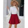 imageZeagoo Womens Skirt Basic Mini Skater Skirt 2025 Fall Skirts Stretchable High Waist ALine Dance SkirtsRed