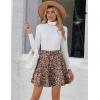 imageZeagoo Womens Skirt Basic Mini Skater Skirt 2025 Fall Skirts Stretchable High Waist ALine Dance SkirtsRed Floral