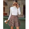 imageZeagoo Womens Skirt Basic Mini Skater Skirt 2025 Fall Skirts Stretchable High Waist ALine Dance SkirtsRed Floral
