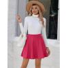 imageZeagoo Womens Skirt Basic Mini Skater Skirt 2025 Fall Skirts Stretchable High Waist ALine Dance SkirtsRose