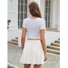 imageZeagoo Womens Skirt Basic Mini Skater Skirt 2025 Fall Skirts Stretchable High Waist ALine Dance SkirtsWhite