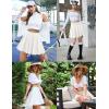 imageZeagoo Womens Skirt Basic Mini Skater Skirt 2025 Fall Skirts Stretchable High Waist ALine Dance SkirtsWhite