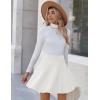 imageZeagoo Womens Skirt Basic Mini Skater Skirt 2025 Fall Skirts Stretchable High Waist ALine Dance SkirtsWhite