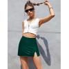 imageZeagoo Womens Summer Mini Skirts 2025 Elastic High Waisted Satin Silk ALine Zipper Split Slit Party SkirtGreen