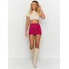 imageZeagoo Womens Summer Mini Skirts 2025 Elastic High Waisted Satin Silk ALine Zipper Split Slit Party SkirtRose