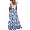 imageZeagoo Womens Casual Maxi Skirts for Women 2025 High Waist Boho Skirts Floral Printed Long Flowy Skirt with PocketsWhite Floral03