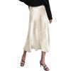 imageZeagoo Womens Satin Skirt Thin High Waist Midi Skirt Flowy Silk Casual Skirts Mermaid HemNewpastel Peach
