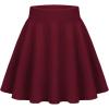 imageZeagoo Womens Skirt Basic Mini Skater Skirt 2025 Fall Skirts Stretchable High Waist ALine Dance SkirtsWine Red