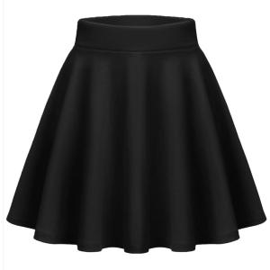 imageZeagoo Womens Skirt Basic Mini Skater Skirt 2025 Fall Skirts Stretchable High Waist ALine Dance SkirtsBlack