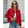 imageZeagoo Flannels for Women Cropped Shacket Jacket Fashion Plaid Button Down Shirt 2025 Fall Coat TopsTr