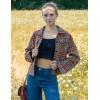 imageZeagoo Flannels for Women Cropped Shacket Jacket Fashion Plaid Button Down Shirt 2025 Fall Coat TopsZgw442