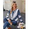 imageZeagoo Long Sleeve Shirts for Women Casual V Neck Fall Tops Dressy Summer Work Blouses ClothesBlue and White