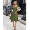 imageZeagoo Midi Women 34 Sleeve Dress Casual Dresses with Pockets 2025 Fall A Line Dress Elegant Formal Modest DressesArmy Green