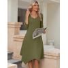 imageZeagoo Midi Women 34 Sleeve Dress Casual Dresses with Pockets 2025 Fall A Line Dress Elegant Formal Modest DressesArmy Green