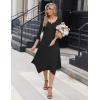 imageZeagoo Midi Women 34 Sleeve Dress Casual Dresses with Pockets 2025 Fall A Line Dress Elegant Formal Modest DressesBlack