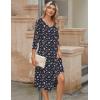imageZeagoo Midi Women 34 Sleeve Dress Casual Dresses with Pockets 2025 Fall A Line Dress Elegant Formal Modest DressesBlue Floral
