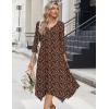 imageZeagoo Midi Women 34 Sleeve Dress Casual Dresses with Pockets 2025 Fall A Line Dress Elegant Formal Modest DressesCoffee