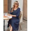 imageZeagoo Midi Women 34 Sleeve Dress Casual Dresses with Pockets 2025 Fall A Line Dress Elegant Formal Modest DressesDark Blue