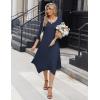 imageZeagoo Midi Women 34 Sleeve Dress Casual Dresses with Pockets 2025 Fall A Line Dress Elegant Formal Modest DressesDark Blue