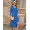 imageZeagoo Midi Women 34 Sleeve Dress Casual Dresses with Pockets 2025 Fall A Line Dress Elegant Formal Modest DressesNavy
