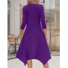 imageZeagoo Midi Women 34 Sleeve Dress Casual Dresses with Pockets 2025 Fall A Line Dress Elegant Formal Modest DressesPurple
