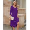 imageZeagoo Midi Women 34 Sleeve Dress Casual Dresses with Pockets 2025 Fall A Line Dress Elegant Formal Modest DressesPurple