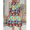 imageZeagoo Midi Women 34 Sleeve Dress Casual Dresses with Pockets 2025 Fall A Line Dress Elegant Formal Modest DressesRed Blue