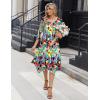 imageZeagoo Midi Women 34 Sleeve Dress Casual Dresses with Pockets 2025 Fall A Line Dress Elegant Formal Modest DressesRed Blue
