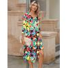 imageZeagoo Midi Women 34 Sleeve Dress Casual Dresses with Pockets 2025 Fall A Line Dress Elegant Formal Modest DressesRed Blue