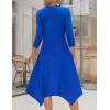 imageZeagoo Midi Women 34 Sleeve Dress Casual Dresses with Pockets 2025 Fall A Line Dress Elegant Formal Modest DressesRoyal Blue