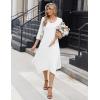 imageZeagoo Midi Women 34 Sleeve Dress Casual Dresses with Pockets 2025 Fall A Line Dress Elegant Formal Modest DressesWhite