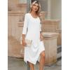 imageZeagoo Midi Women 34 Sleeve Dress Casual Dresses with Pockets 2025 Fall A Line Dress Elegant Formal Modest DressesWhite
