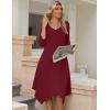 imageZeagoo Midi Women 34 Sleeve Dress Casual Dresses with Pockets 2025 Fall A Line Dress Elegant Formal Modest DressesWine Red