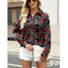 imageZeagoo Satin Blouses for Women Silk Button Down Shirts Long Sleeve Business Casual TopsCrimson Nocturne