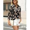imageZeagoo Satin Blouses for Women Silk Button Down Shirts Long Sleeve Business Casual TopsLeopard