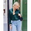 imageZeagoo Satin Blouses for Women Silk Button Down Shirts Long Sleeve Business Casual TopsTeal Blue
