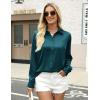 imageZeagoo Satin Blouses for Women Silk Button Down Shirts Long Sleeve Business Casual TopsTeal Blue