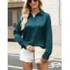 imageZeagoo Satin Blouses for Women Silk Button Down Shirts Long Sleeve Business Casual TopsTeal Blue
