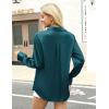 imageZeagoo Satin Blouses for Women Silk Button Down Shirts Long Sleeve Business Casual TopsTeal Blue