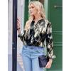 imageZeagoo Satin Blouses for Women Silk Button Down Shirts Long Sleeve Business Casual TopsTie Dye