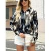 imageZeagoo Satin Blouses for Women Silk Button Down Shirts Long Sleeve Business Casual TopsTie Dye