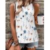 imageZeagoo Tank Tops for Women Sleeveless Eyelet Shirts High Neck Cute Summer Top Loose Fit SXXL19floral White Khaki