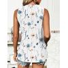 imageZeagoo Tank Tops for Women Sleeveless Eyelet Shirts High Neck Cute Summer Top Loose Fit SXXL19floral White Khaki