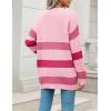 imageZeagoo Womens 2025 Long Sleeve Chunky Cable Knit Fall Cardigans Sweaters Button Down Open Front Outerwear with PocketsPink Colorblock
