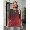 imageZeagoo Womens Casual 34 Sleeve TShirts Round Neck Cute Tunic Tops Basic Tees Blouses Business Work Tee TopBlack Redmz838