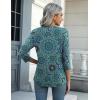 imageZeagoo Womens Casual 34 Sleeve TShirts Round Neck Cute Tunic Tops Basic Tees Blouses Business Work Tee TopBlue Printmz858