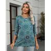 imageZeagoo Womens Casual 34 Sleeve TShirts Round Neck Cute Tunic Tops Basic Tees Blouses Business Work Tee TopBlue Printmz858